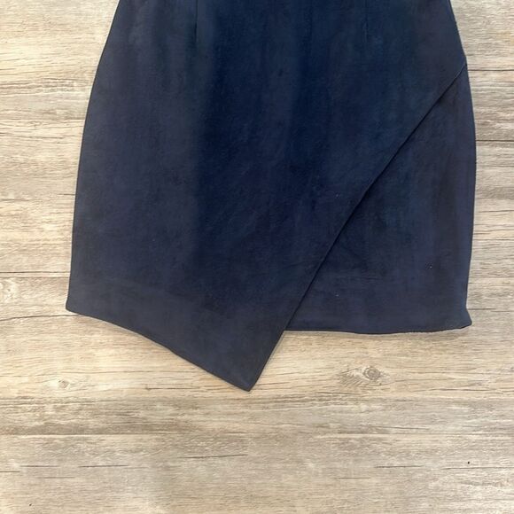 Aqua Navy Blue Tulip Sz S Suede Dress Bloomingdale’s Winter Classic - Picture 3 of 7
